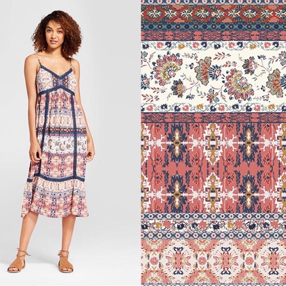 Knox Rose Multicolor Boho Midi Dress